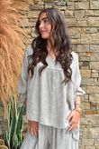 Kiti Paisley Damask Artist Smock Mocha